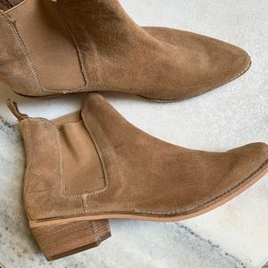 Camel Suede Chelsea Boots